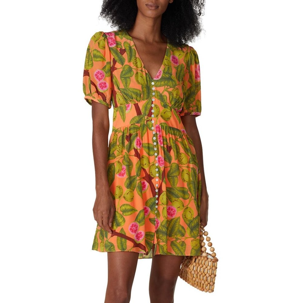 FARM Rio, Guava Mini Dress, Printed Dress, Size S